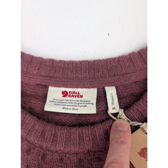 Fjallraven Women's Medium Ovik Knit Sweater - Dark Garnet - Picture 3 of 7